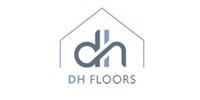 Logo for DH Floors, a floor company, featuring initials 