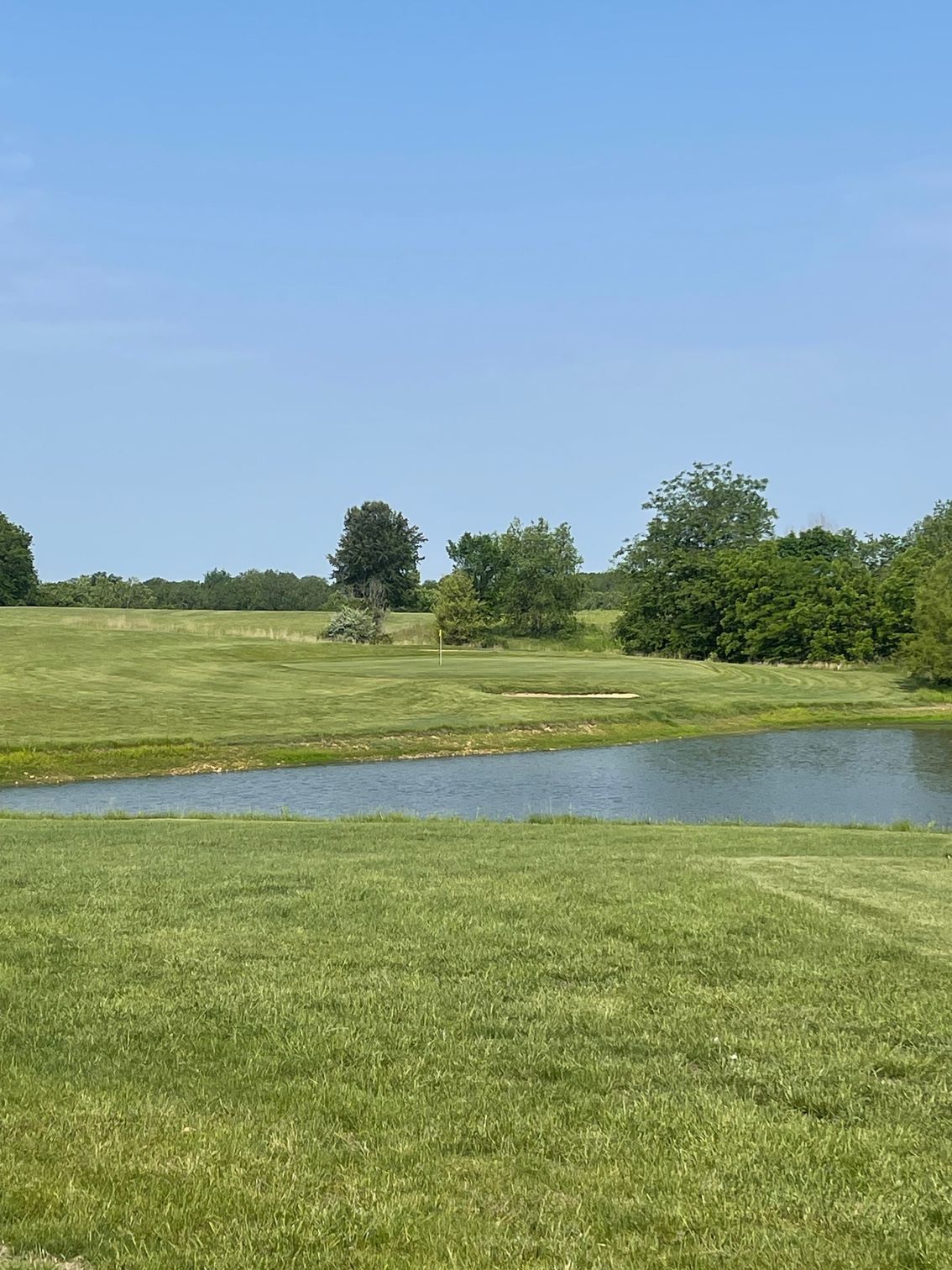 Golf course with lake
