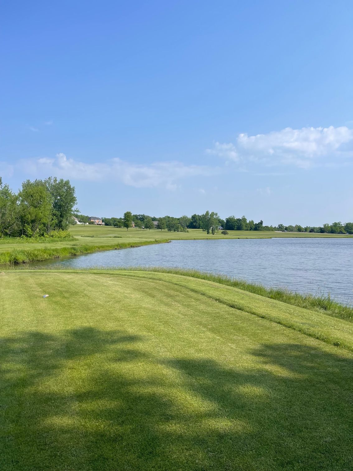 Golf course with lake