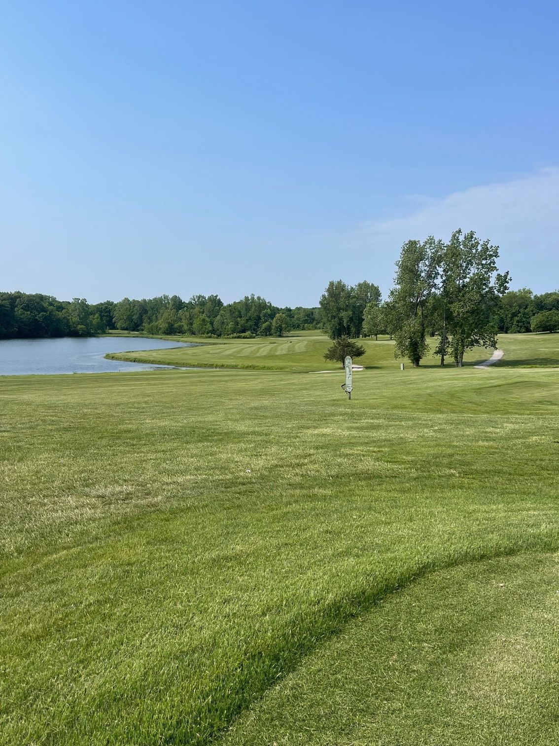 Golf course with lake
