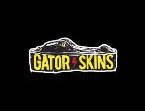 Gator Skins logo with a yellow alligator and bold yellow text on a black background