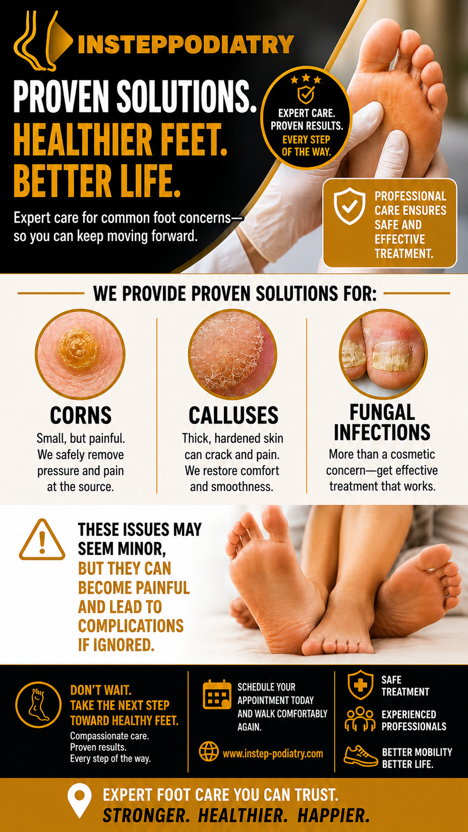 Infographic on pest control prevention with shoe prints, scorpion, cockroach, fungal infection, and dog paw icons.