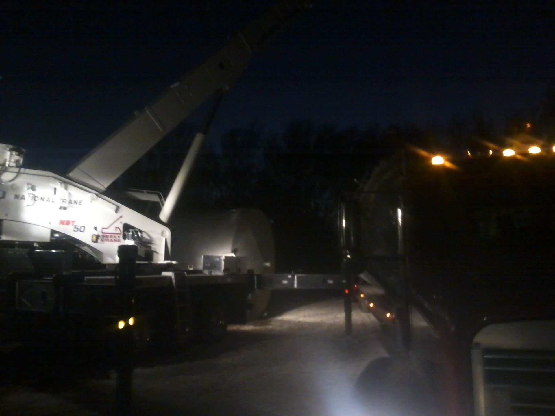 Crane service at night