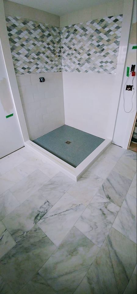 Shower bathroom tiles