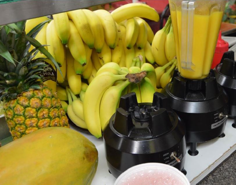 Bananas and pineapple