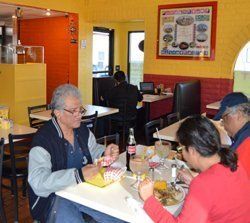 Customer enjoying food