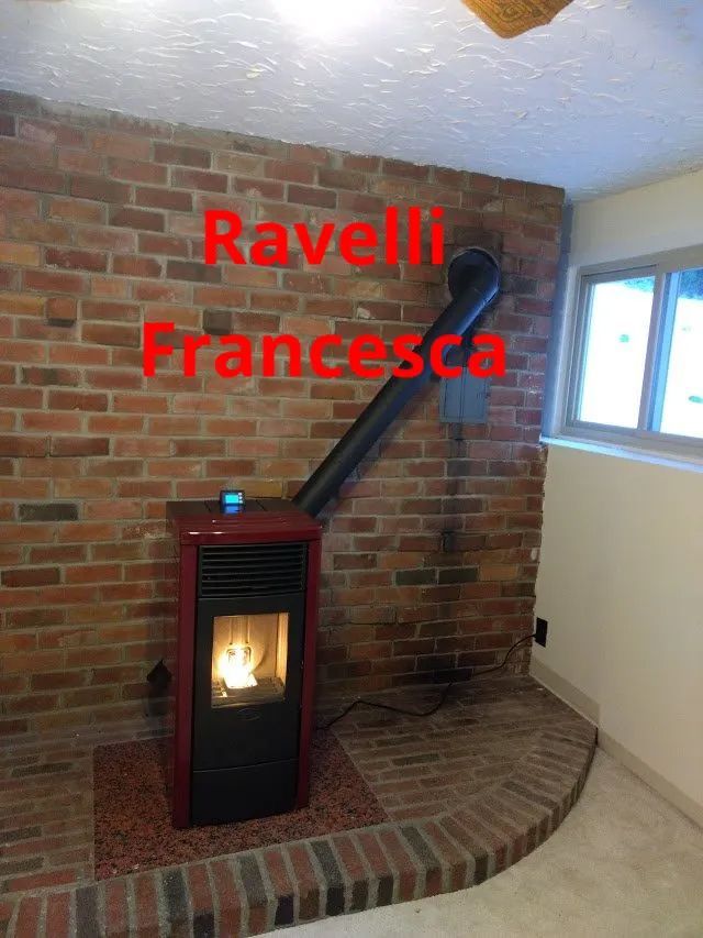 A red stove with the name francesca on it