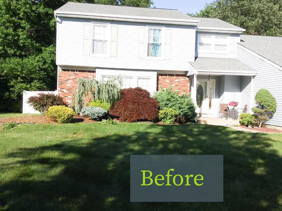 A picture of a brick walkway before being cleaned
