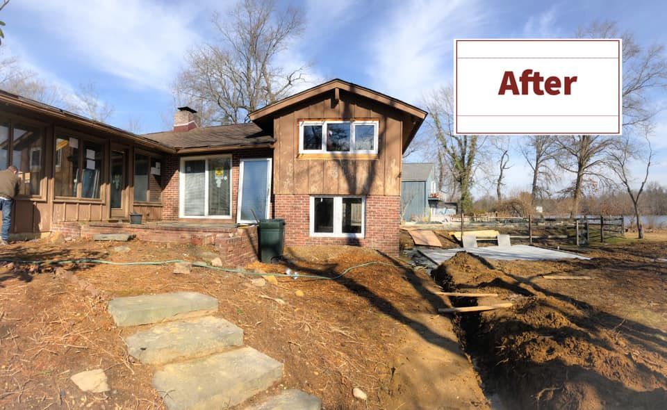 A picture of a house before and after being remodeled.