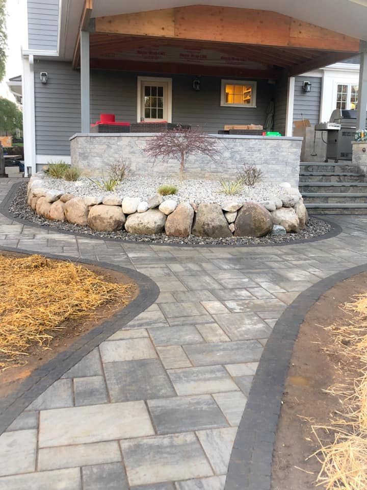 A picture of a house with a sign that says after