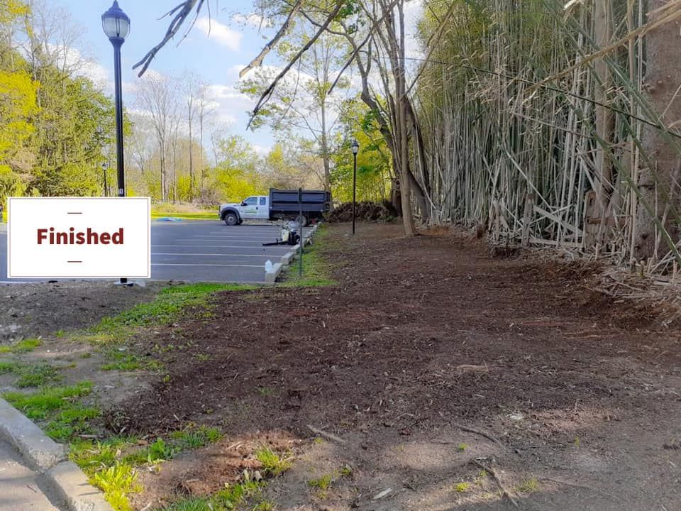 A white truck is parked in a parking lot