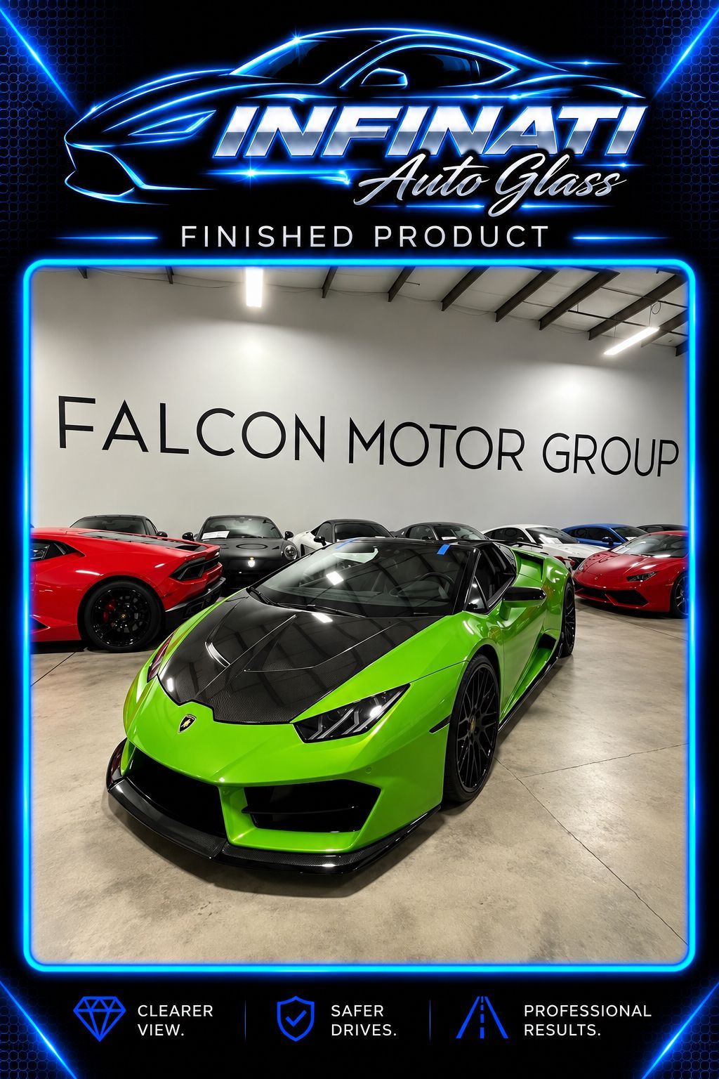 Green and black sports car