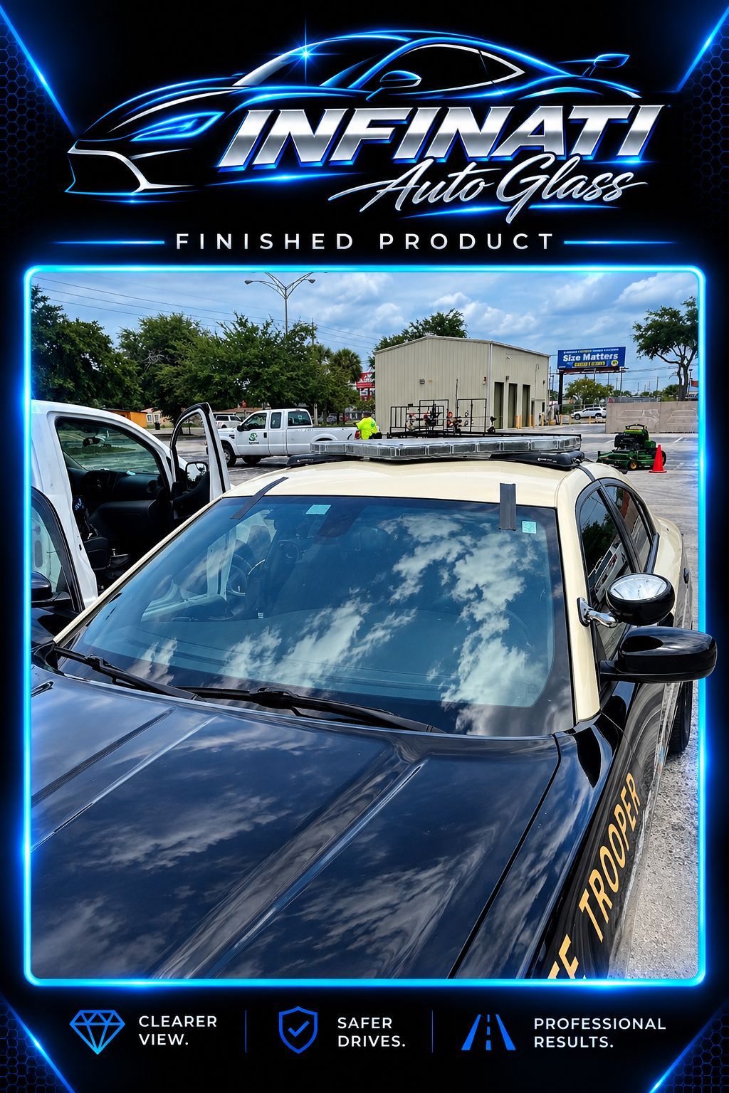 Car with new windshield