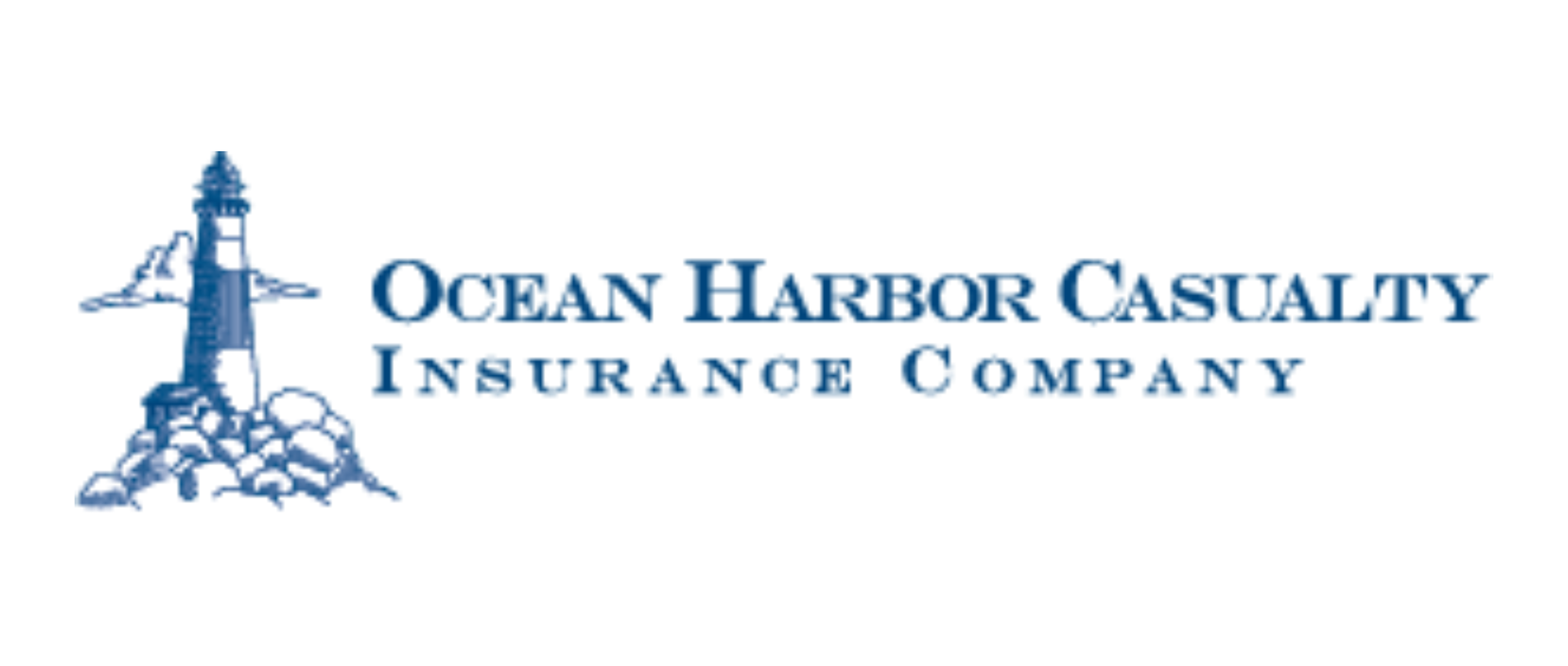 Ocean Harbor Casualty Insurance Company logo with a blue lighthouse icon and serif text