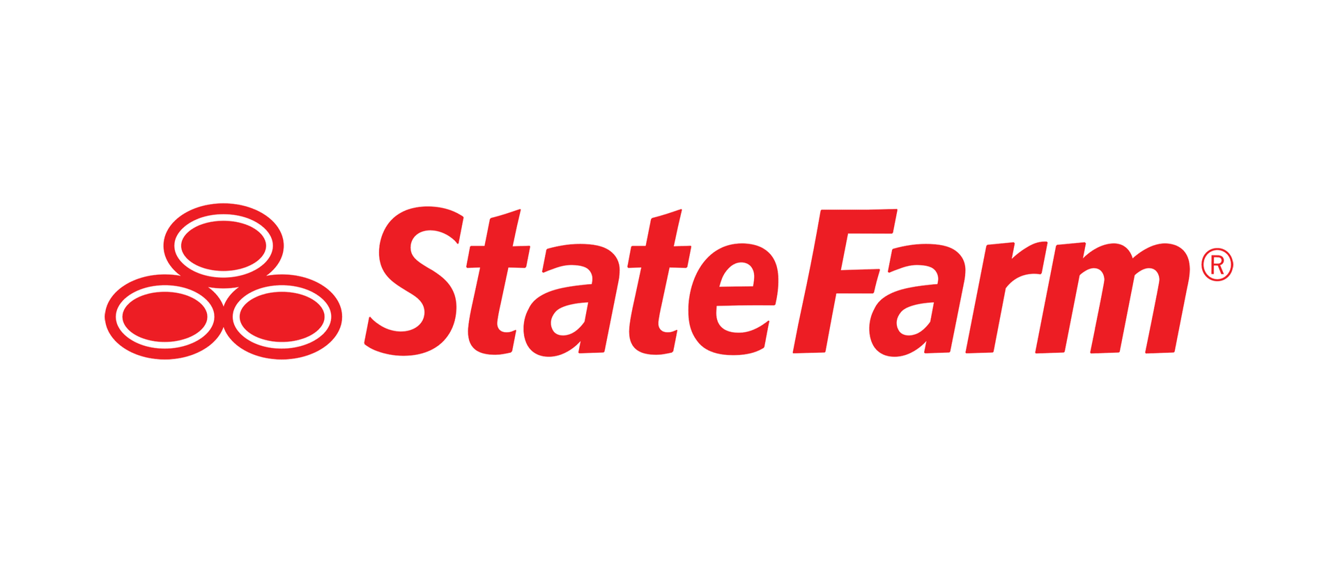 State Farm logo in red with three red ovals on a white background
