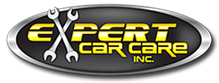 Expert Car Care Inc. logo with yellow text, silver oval, and crossed wrenches on a black background