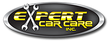 Expert Car Care Inc. logo with yellow text, silver oval, and crossed wrenches on a black background