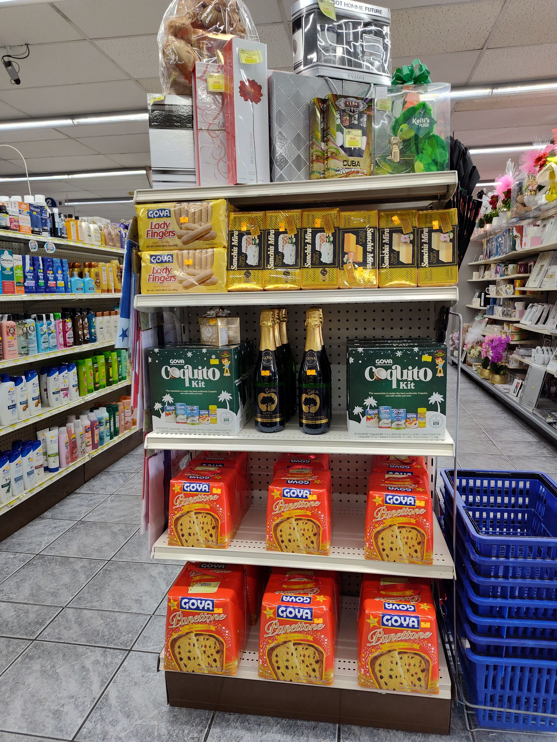 A grocery store aisle filled with lots of food and drinks.