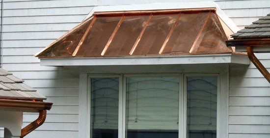 copper roof for window