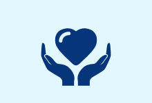 hands with heart icon