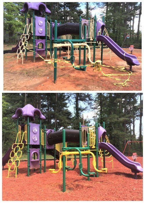 Playground before and after