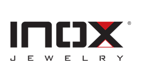 A black and red logo for inox jewelry