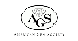 The logo for the american gem society with a diamond in the middle.