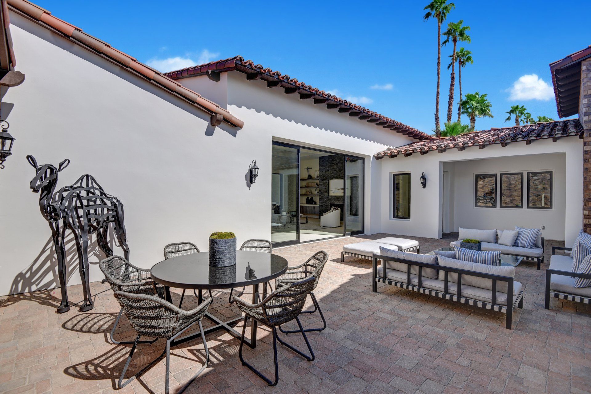 Entry courtyard to entrance and living room