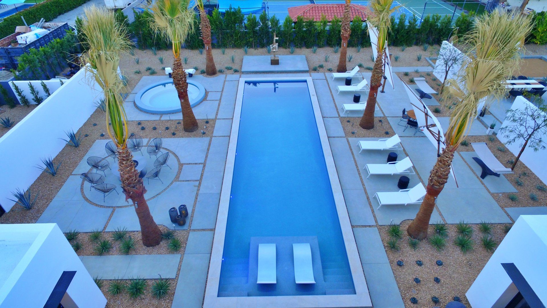 Pool with lounge chairs