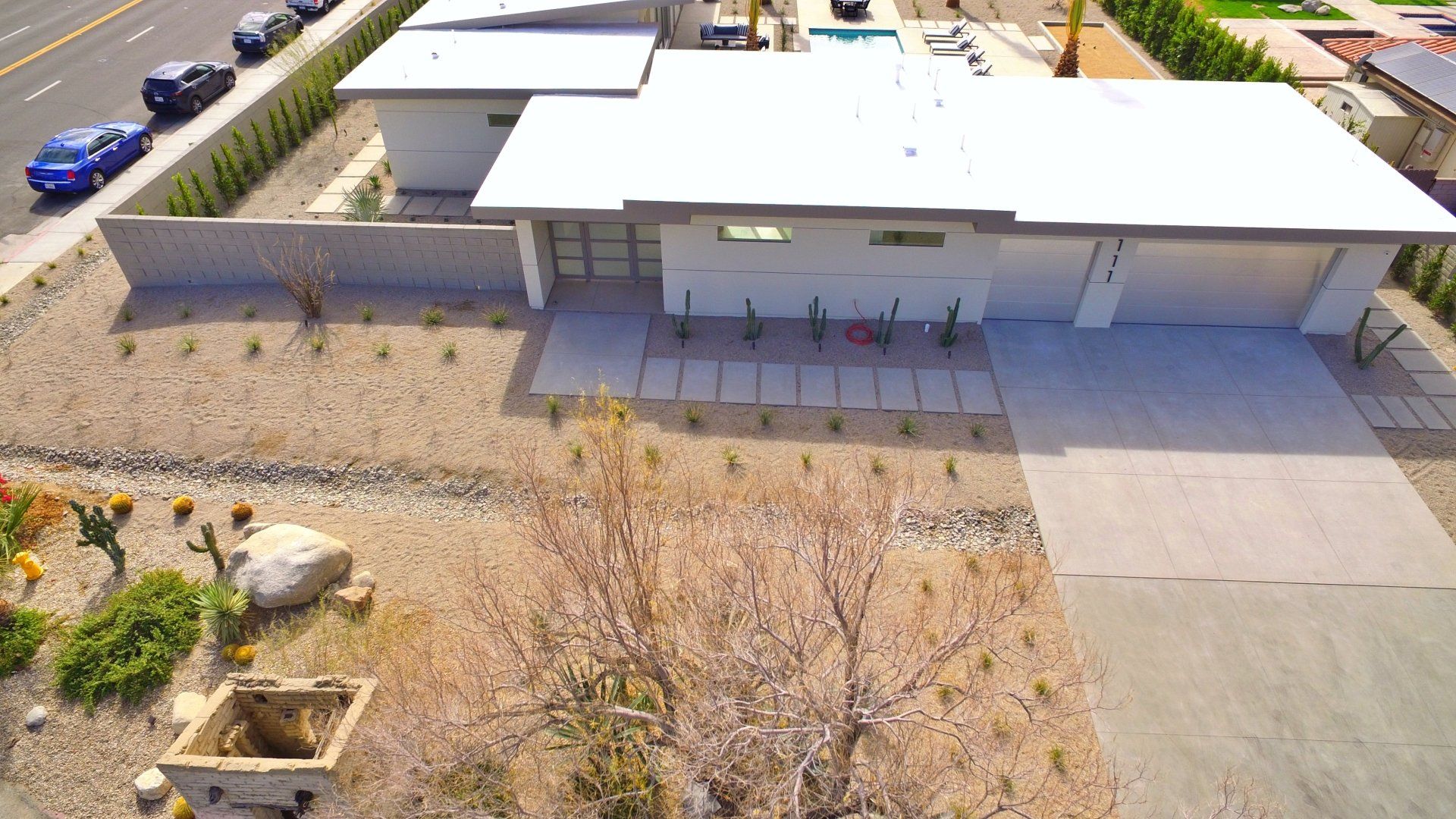 Aerial view of the house