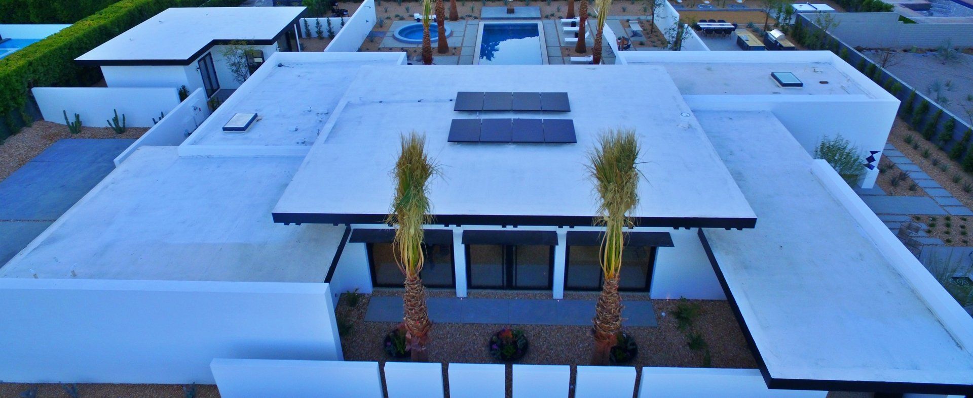 Aerial view of the house