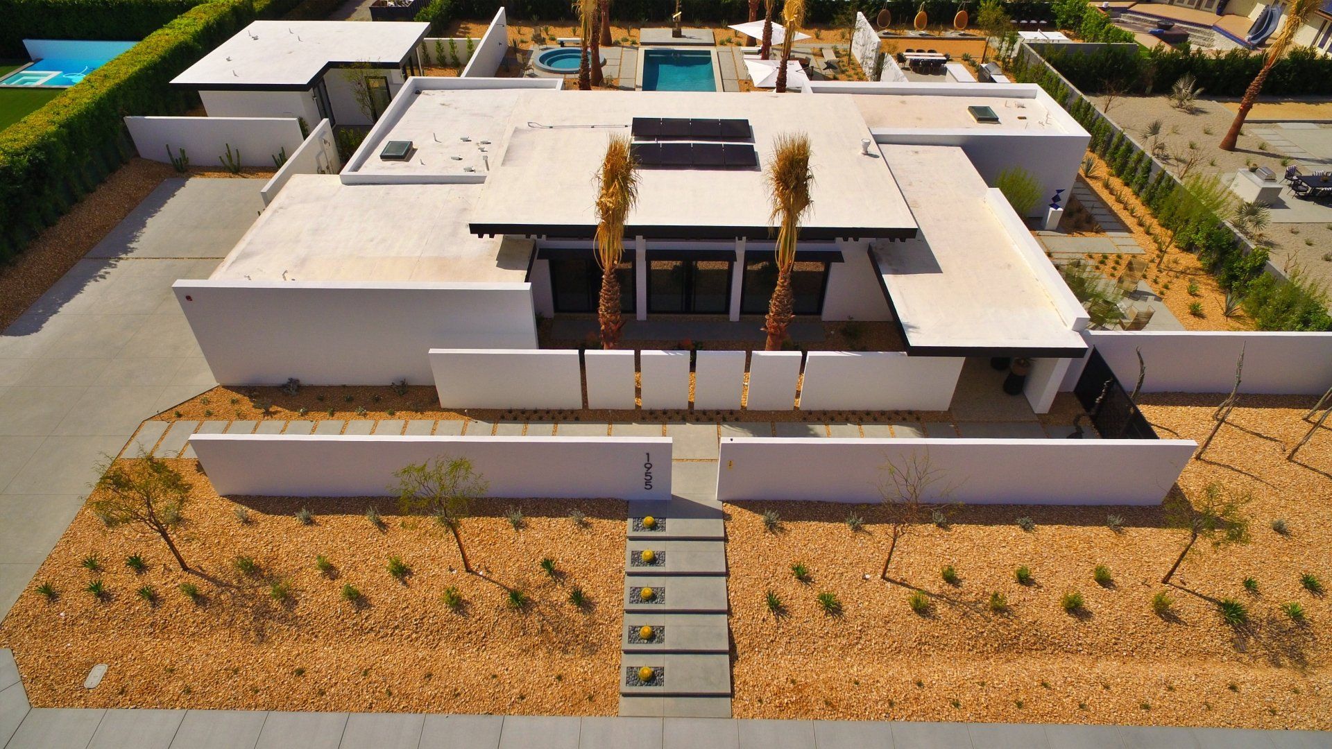 Aerial view of the house