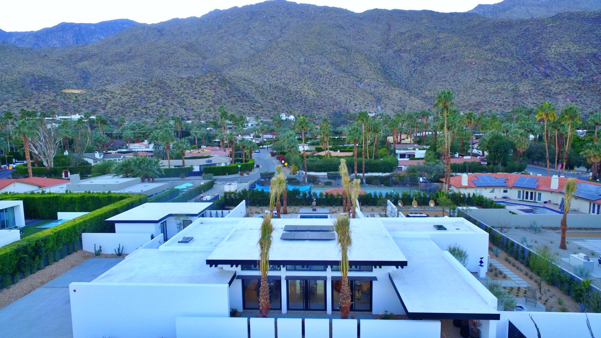 Aerial view of the house