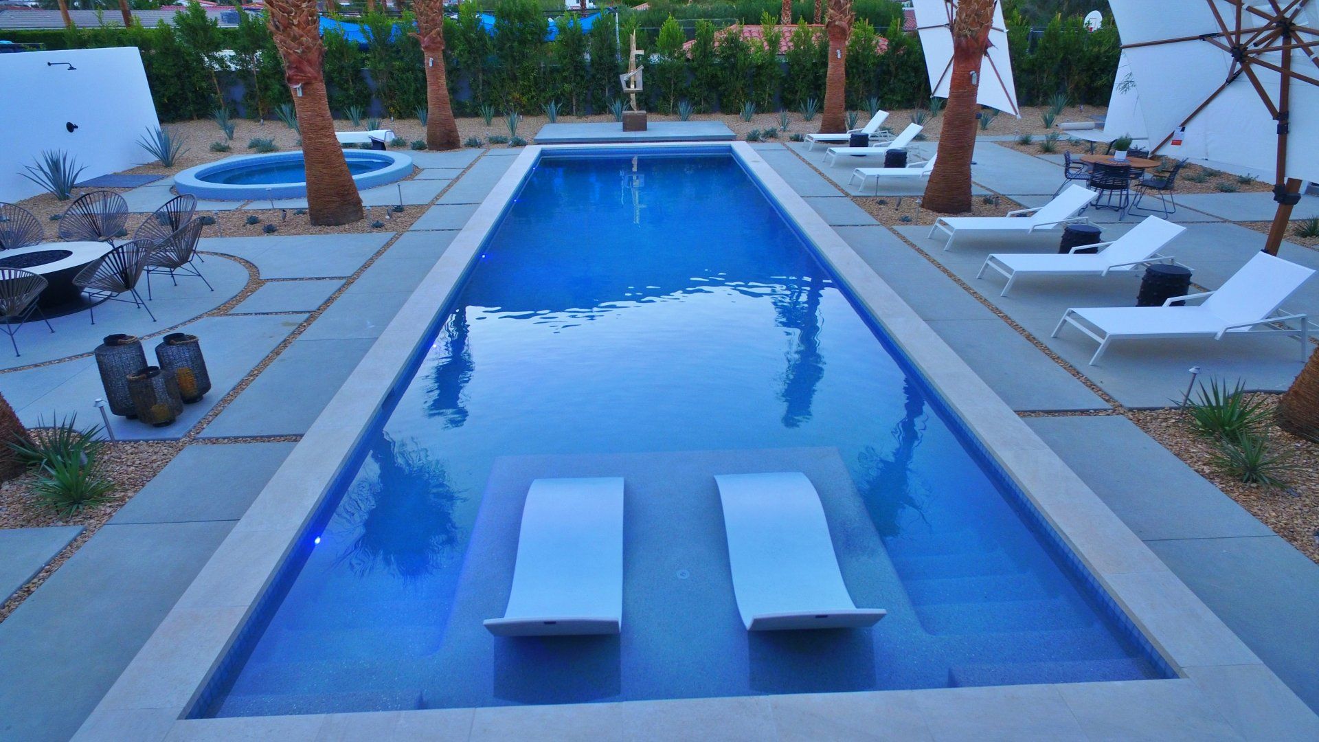 Pool with lounge chairs