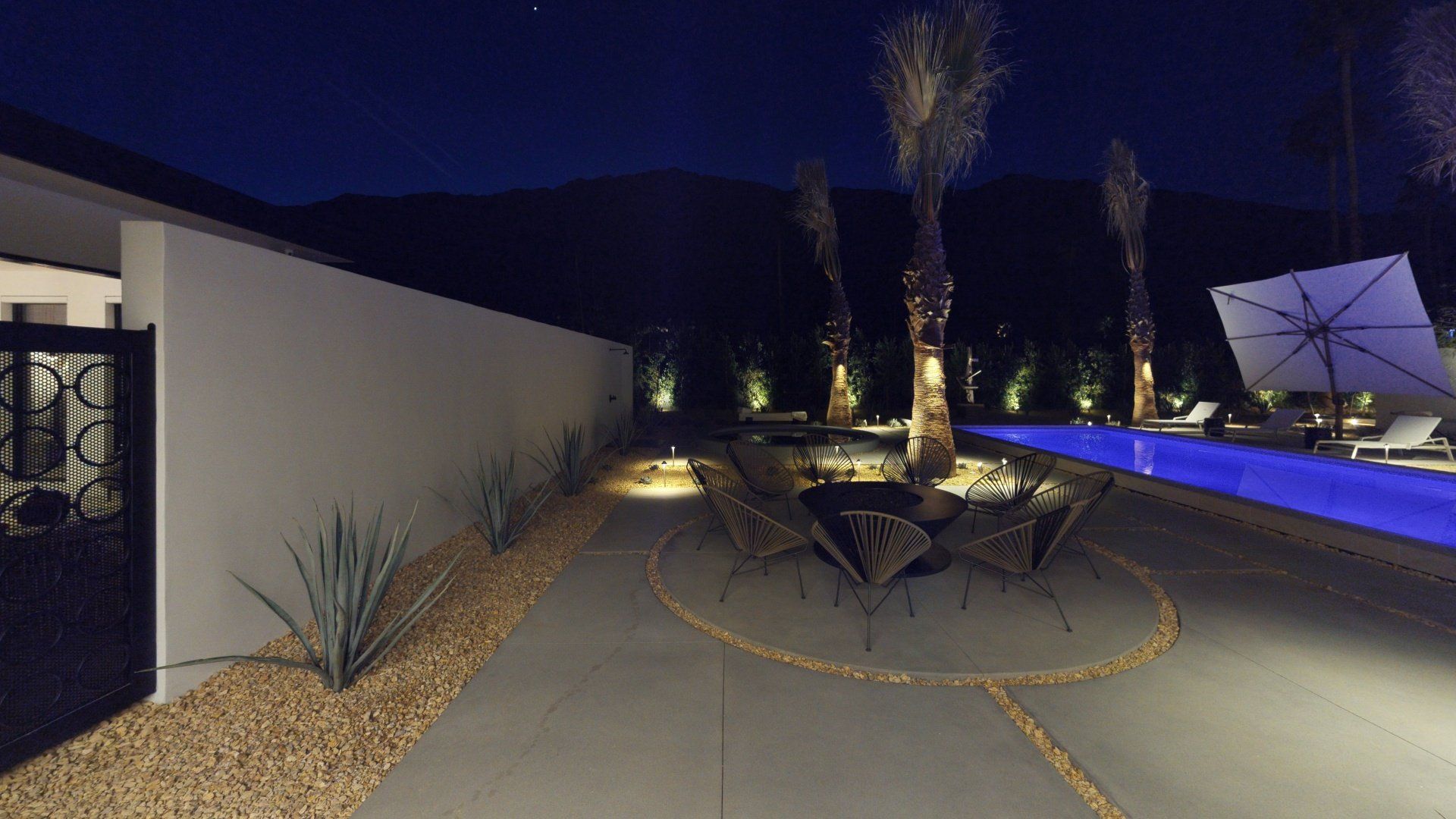Outdoor living at night