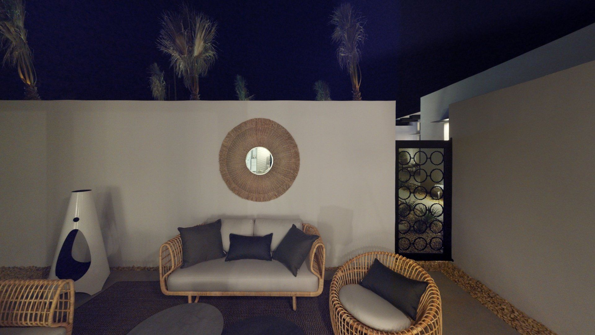 Outdoor living at night