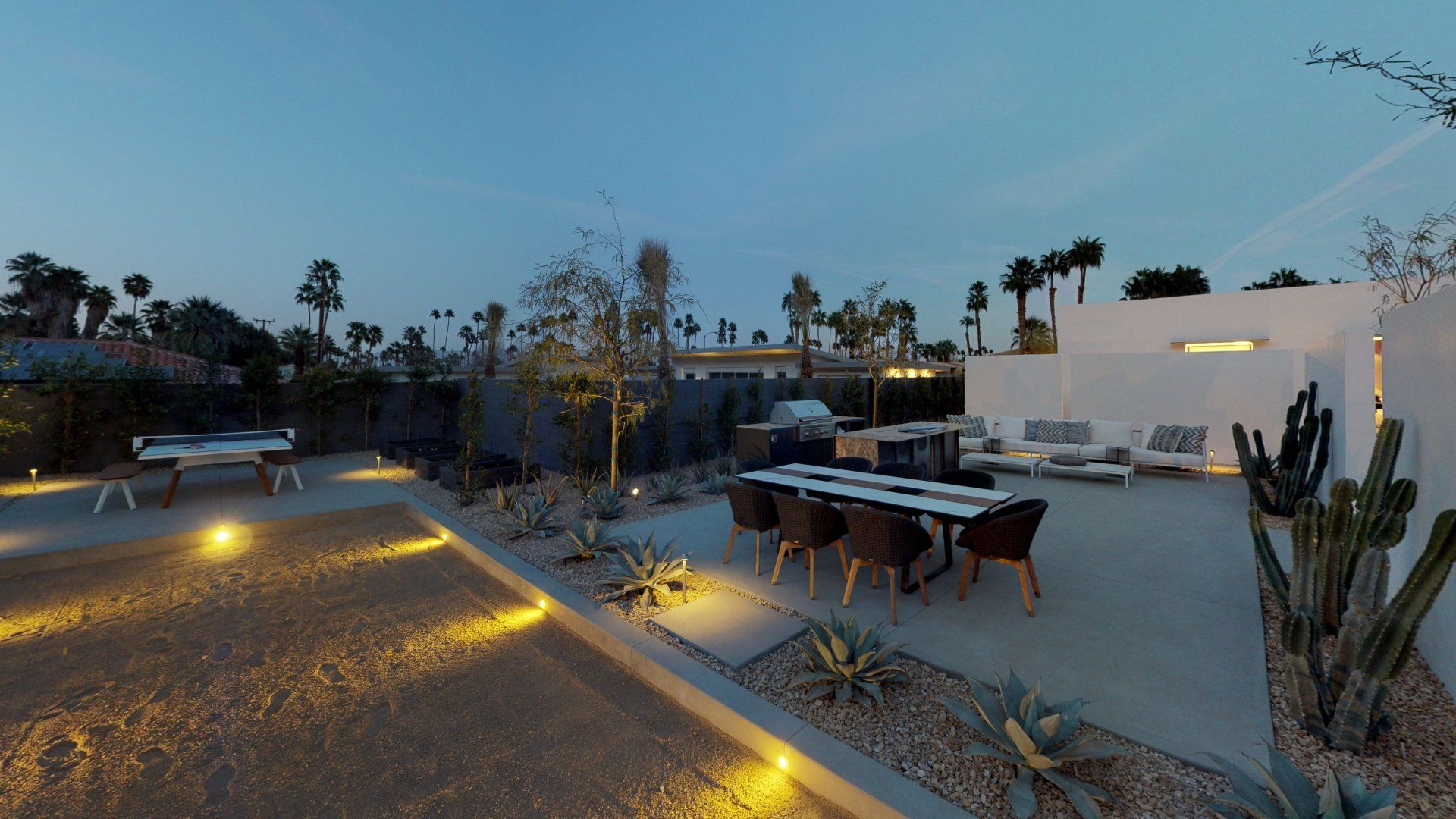 Outdoor living at night