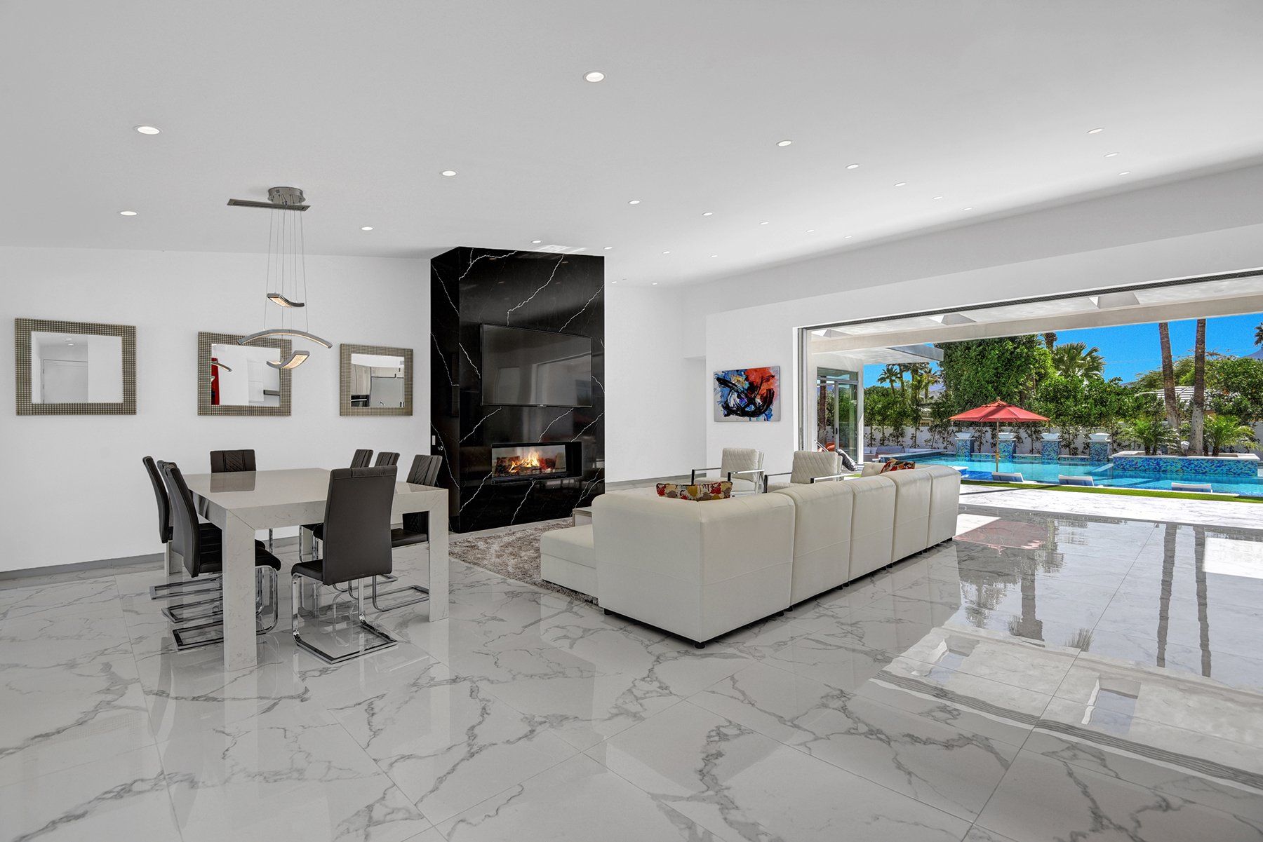 Kitchen to dining and living rooms