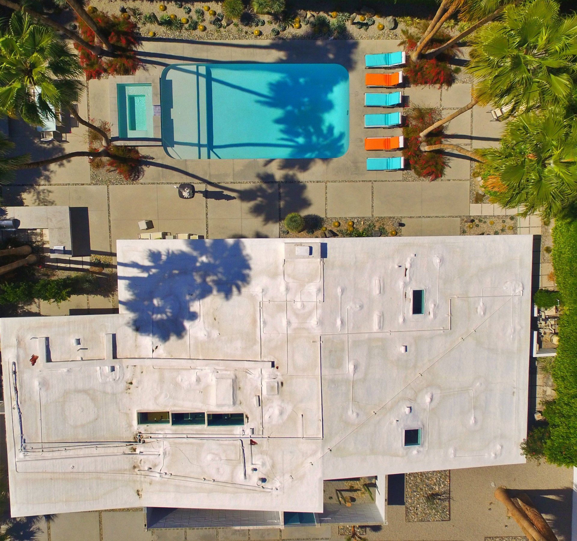 Aerial view of the house