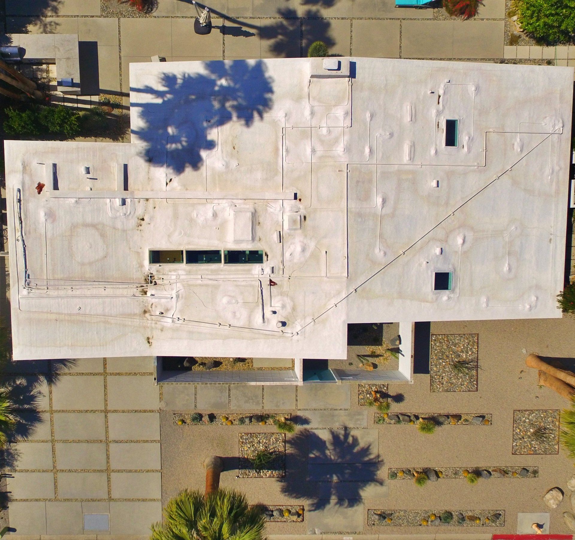 Aerial view of the house