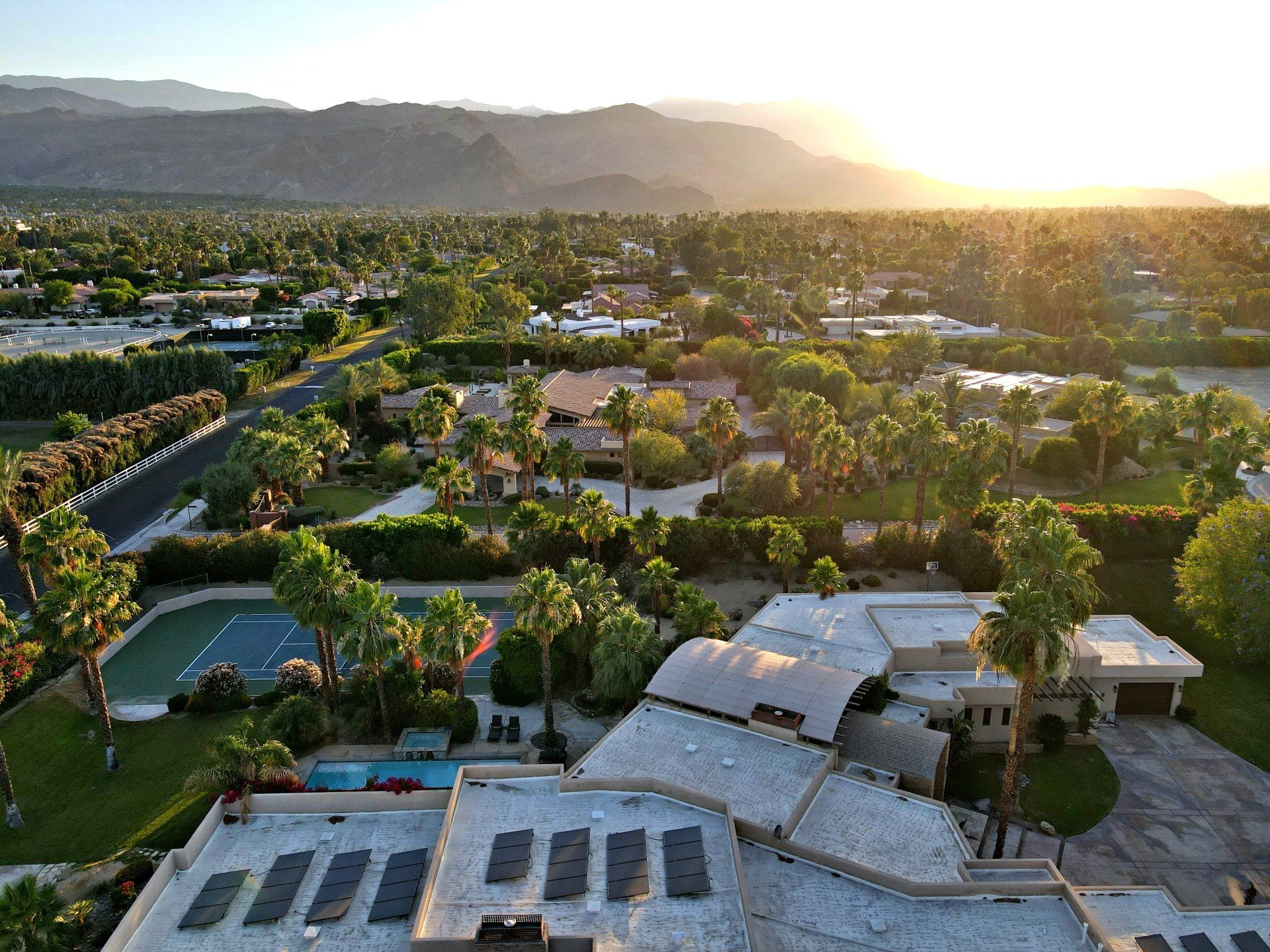 Aerial shot of the house