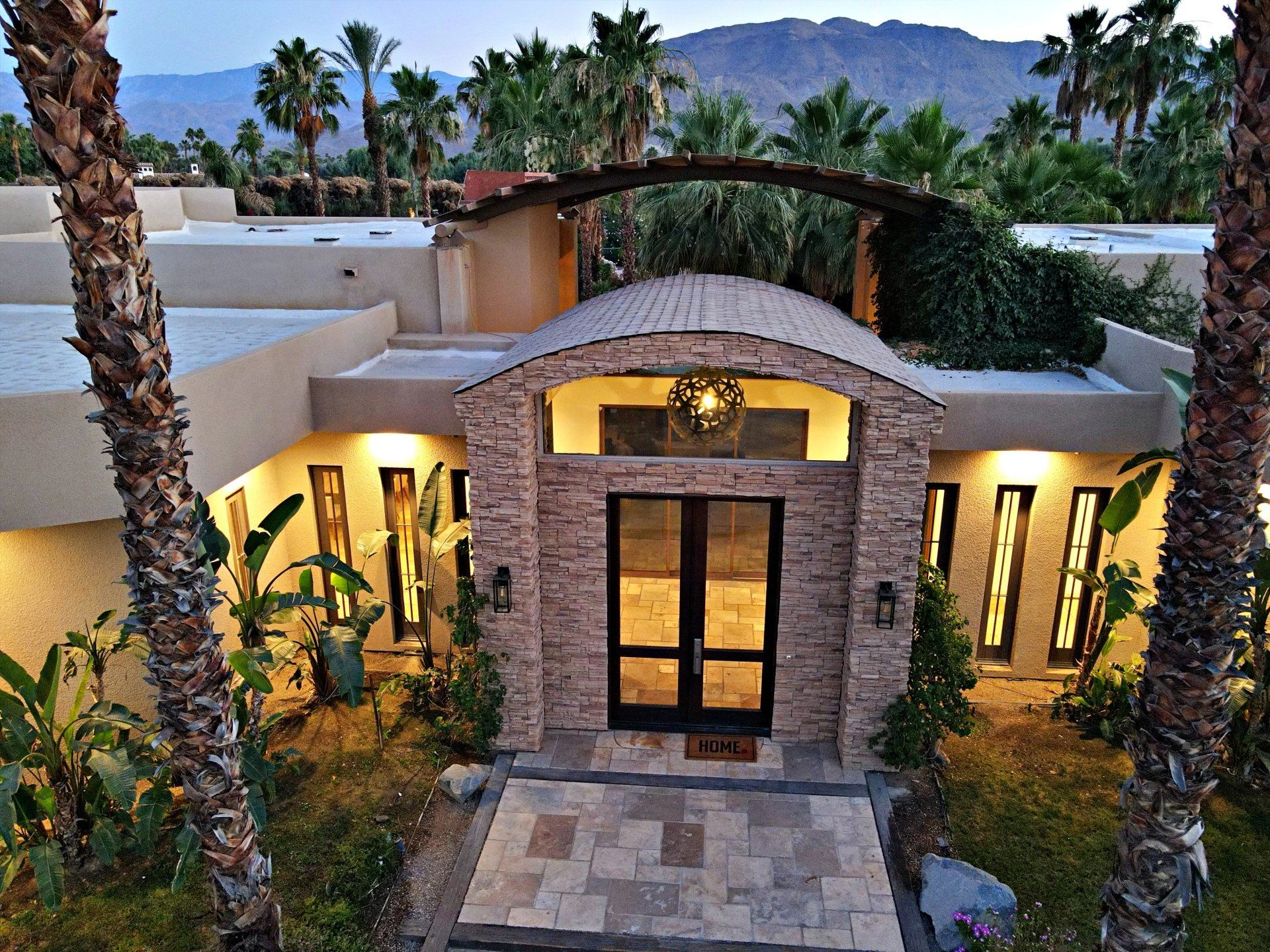 Aerial shot of the house