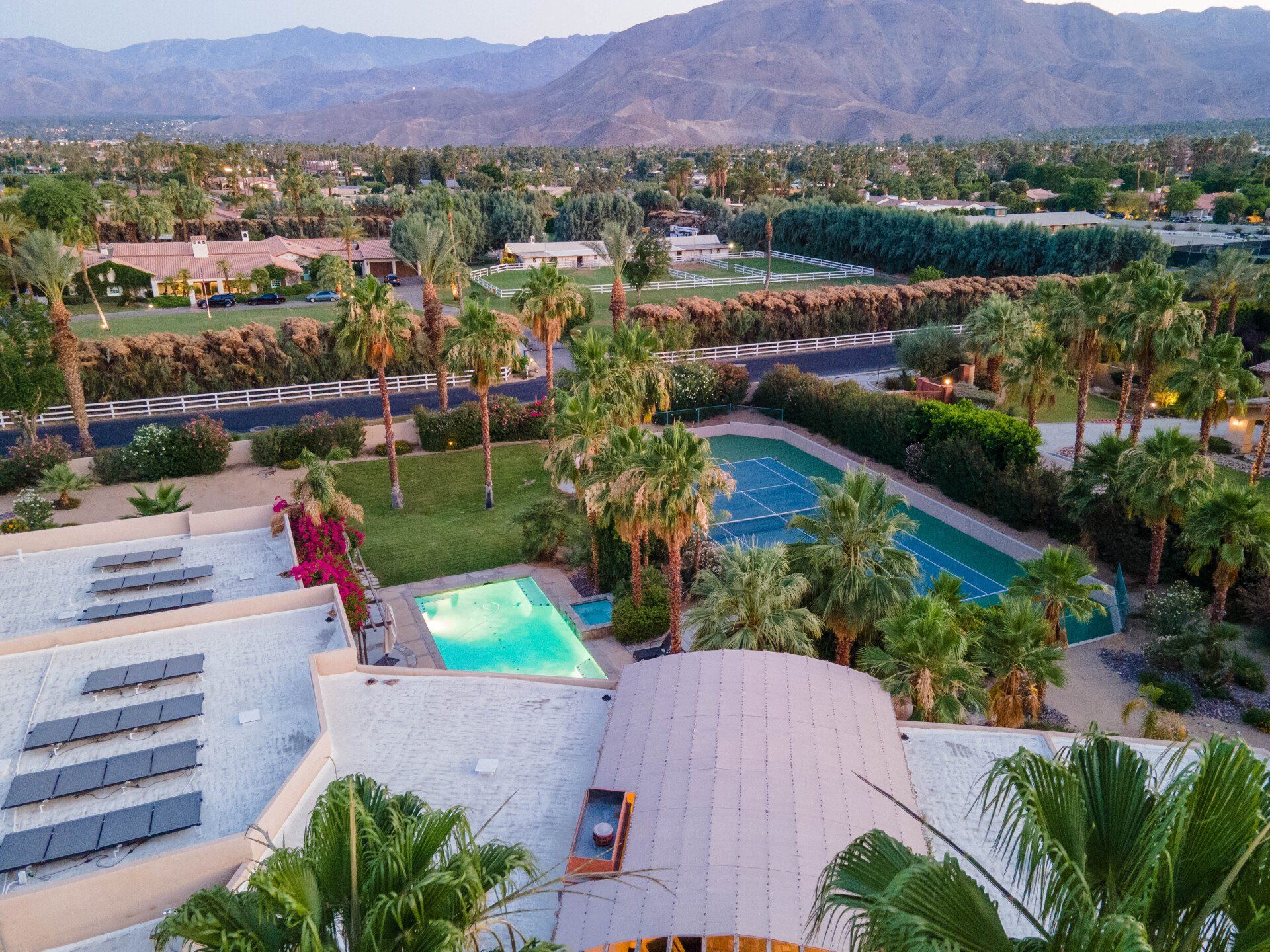 Aerial shot of the house