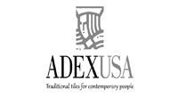 Logo for ADEXUSA, featuring a stylized column or bust above the text