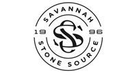 Savannah Stone Source logo: Black circular design with text