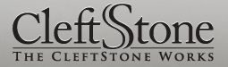 Logo for Cleft Stone, featuring the words