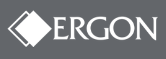 Logo for Ergon. Features a diamond shape with a square inside, and the word