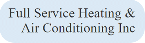 Full Service Heating & Air Conditioning Inc, dark red text on white background.