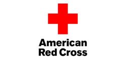 The American Red Cross logo featuring a bold red cross symbol above the organization's name in black text.