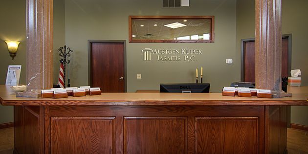 A light gray square with the words 